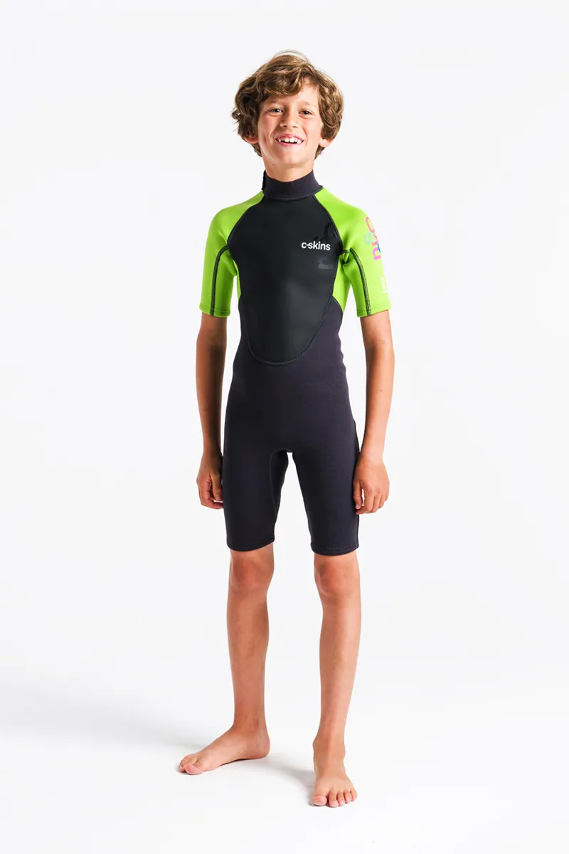 C-Skins Junior Element 3/2 Shorty Wetsuit Anthracite/Lime